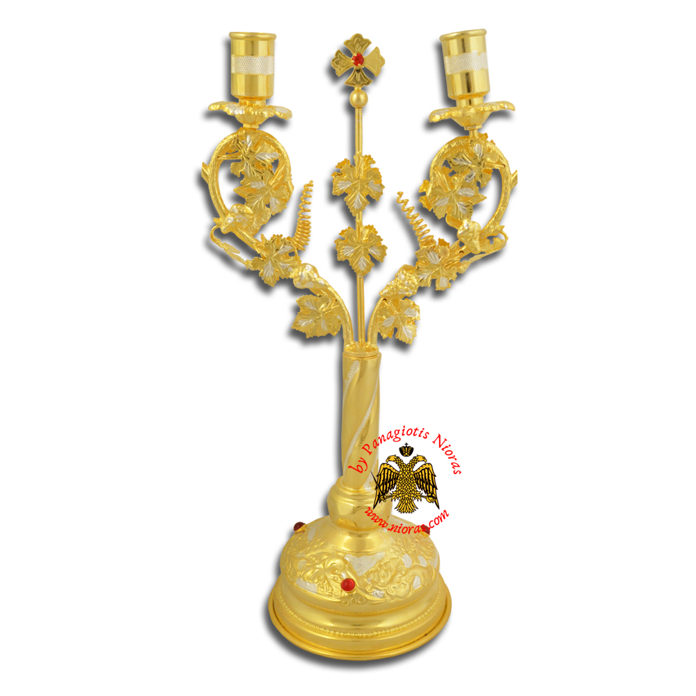 Orthodox Church Grapes Design Candle Stand Dikeron 29cm
